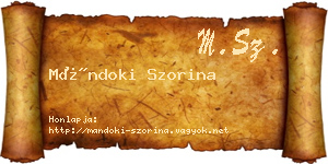 Mándoki Szorina névjegykártya